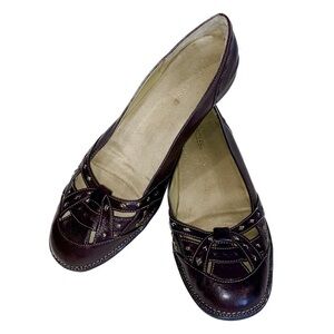 Aerosoles Women's Copenhagen Burgundy Brown Leather Flats Comfort Soles Size 10